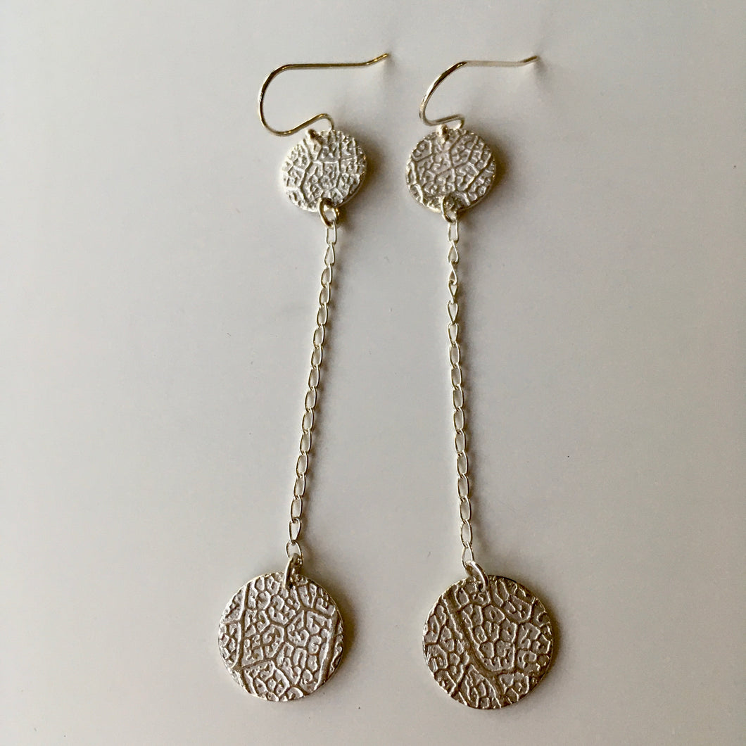 Alison Keenan Silver double disc earrings - 8cm