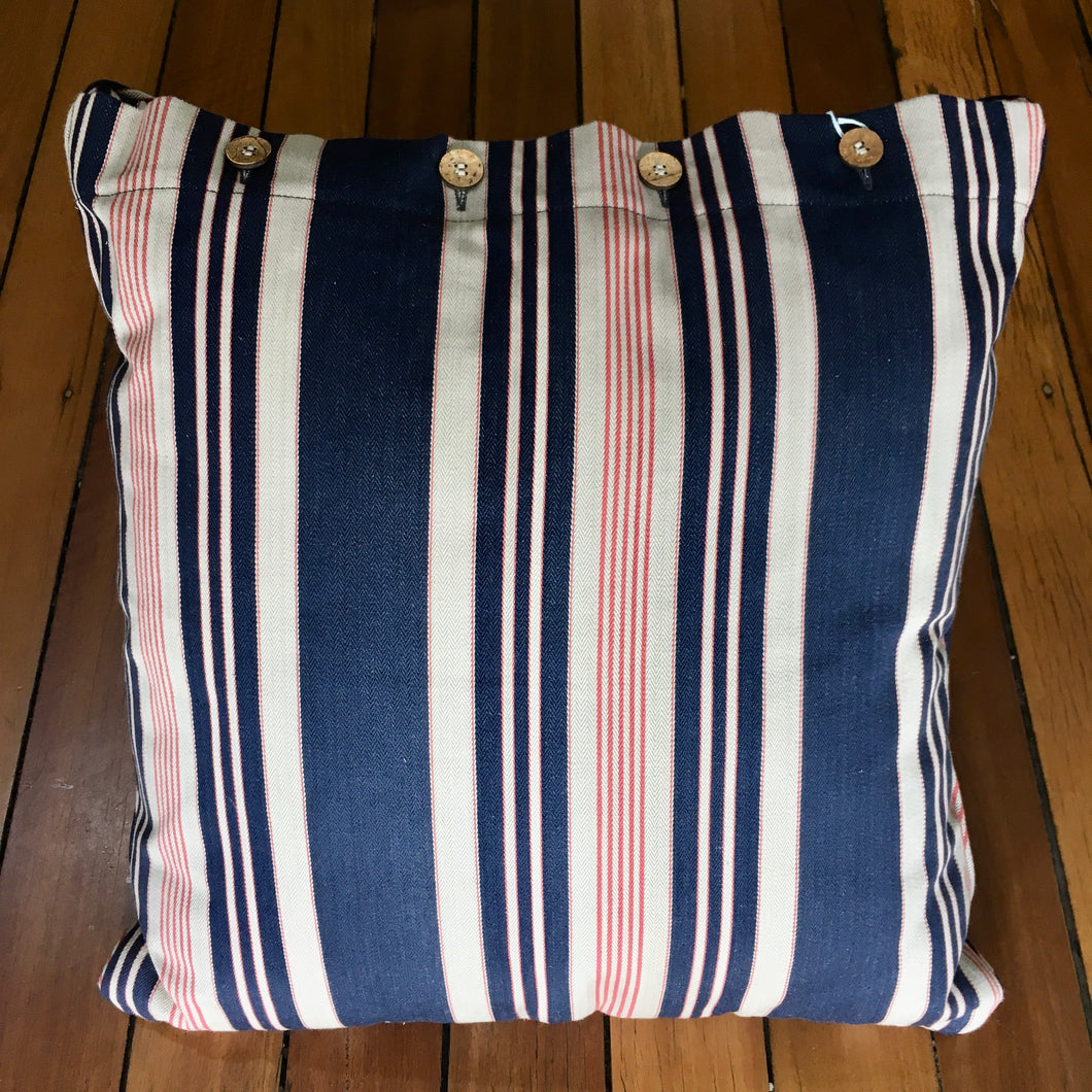 Cushion - Navy/red stripe