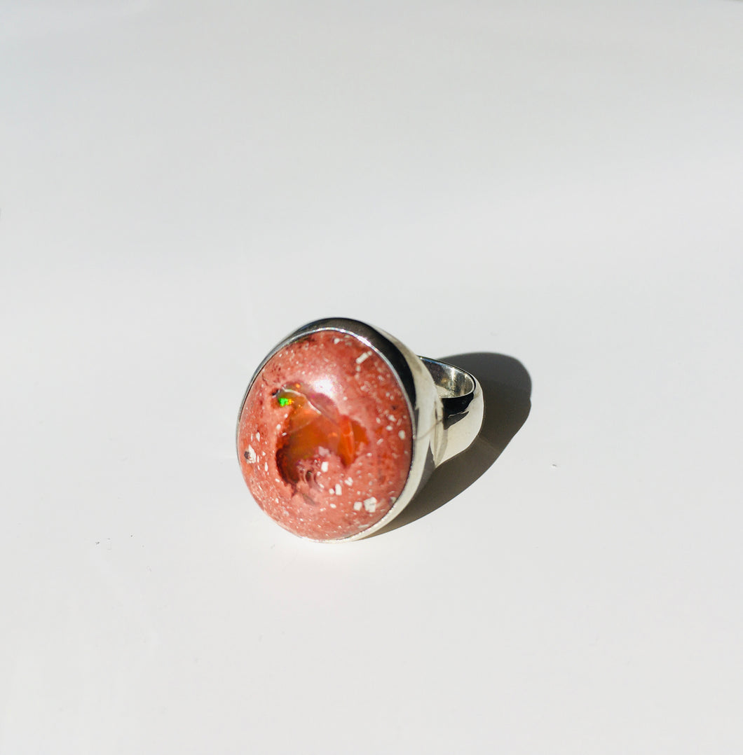 Wayne Cuthell - Mexican fire opal ring