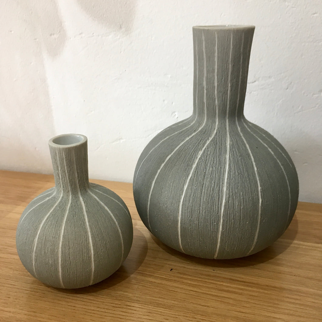 Vases - Grey with white stripe